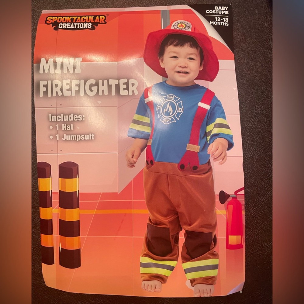 Spooktacular Creations Mini Firefighter Costume Size 12-18 Months